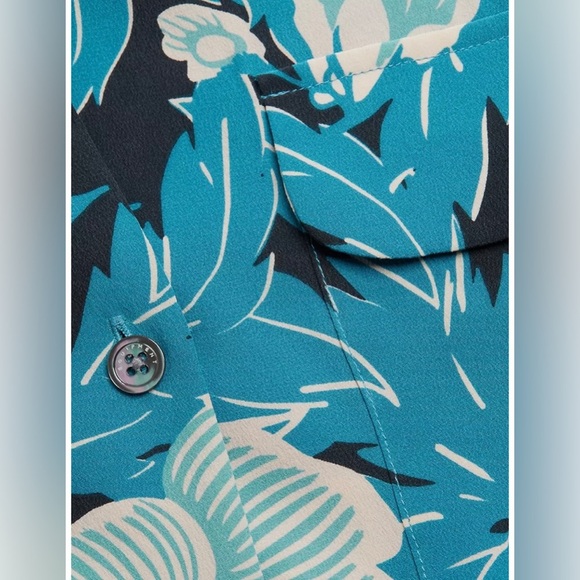 Equipment Hawaiian shirts 100% Silk Amaia silk long sleeve button up blouse Med - Picture 6 of 15